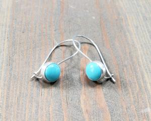 kidney wire turquoise earrings