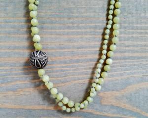 Multi Strand Yellow Jade Necklace
