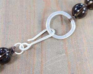 Hand forged sterling silver hook clasp
