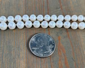 7mm near round white freshwater pearls