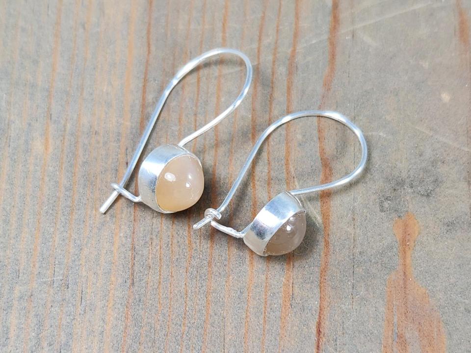 Peach Moonstone Earrings
